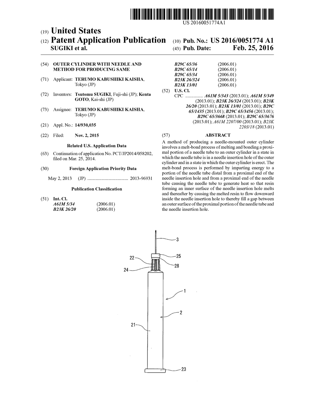 OUTER CYLINDER WITH NEEDLE AND METHOD FOR PRODUCING SAME - diagram, schematic, and image 01