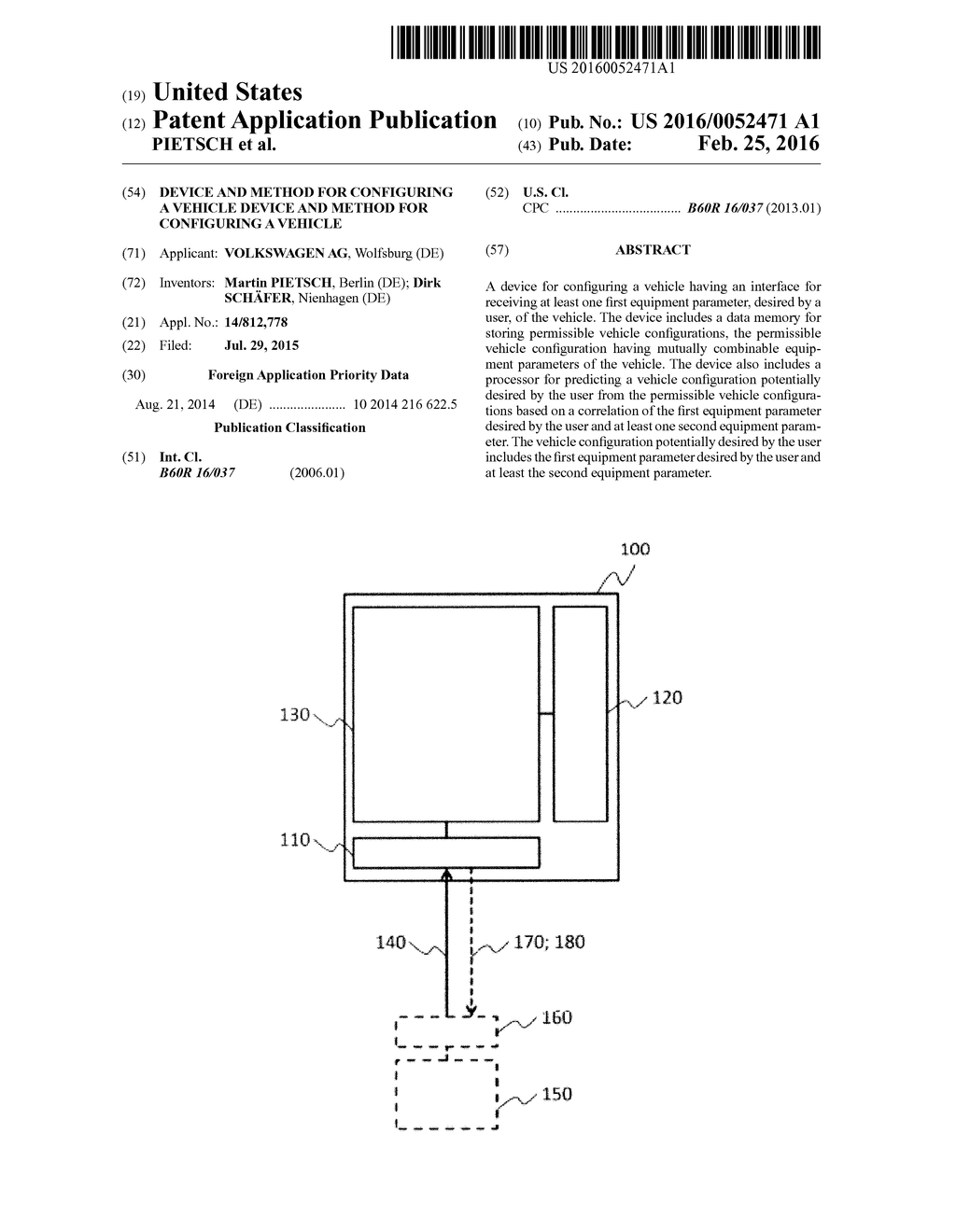 DEVICE AND METHOD FOR CONFIGURING A VEHICLE DEVICE AND METHOD FOR     CONFIGURING A VEHICLE - diagram, schematic, and image 01