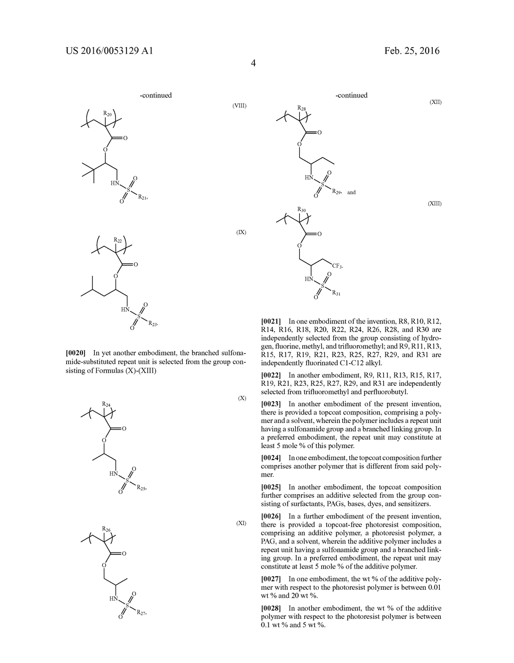 Sulfonamide-Containing Topcoat and Photoresist Additive Compositions and     Methods of Use - diagram, schematic, and image 12
