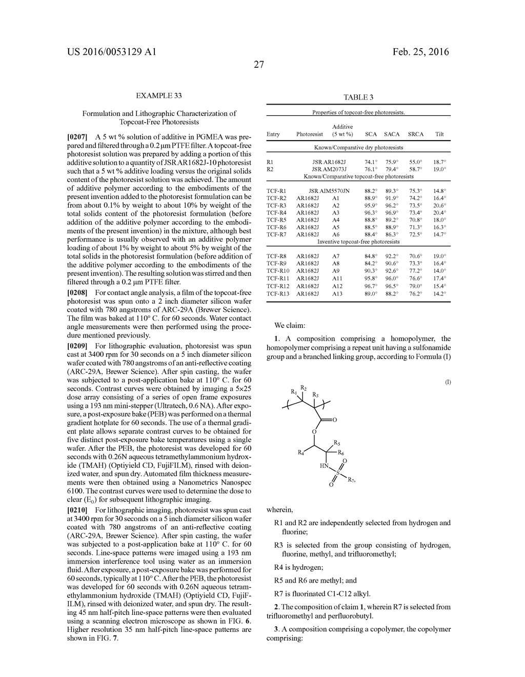 Sulfonamide-Containing Topcoat and Photoresist Additive Compositions and     Methods of Use - diagram, schematic, and image 35