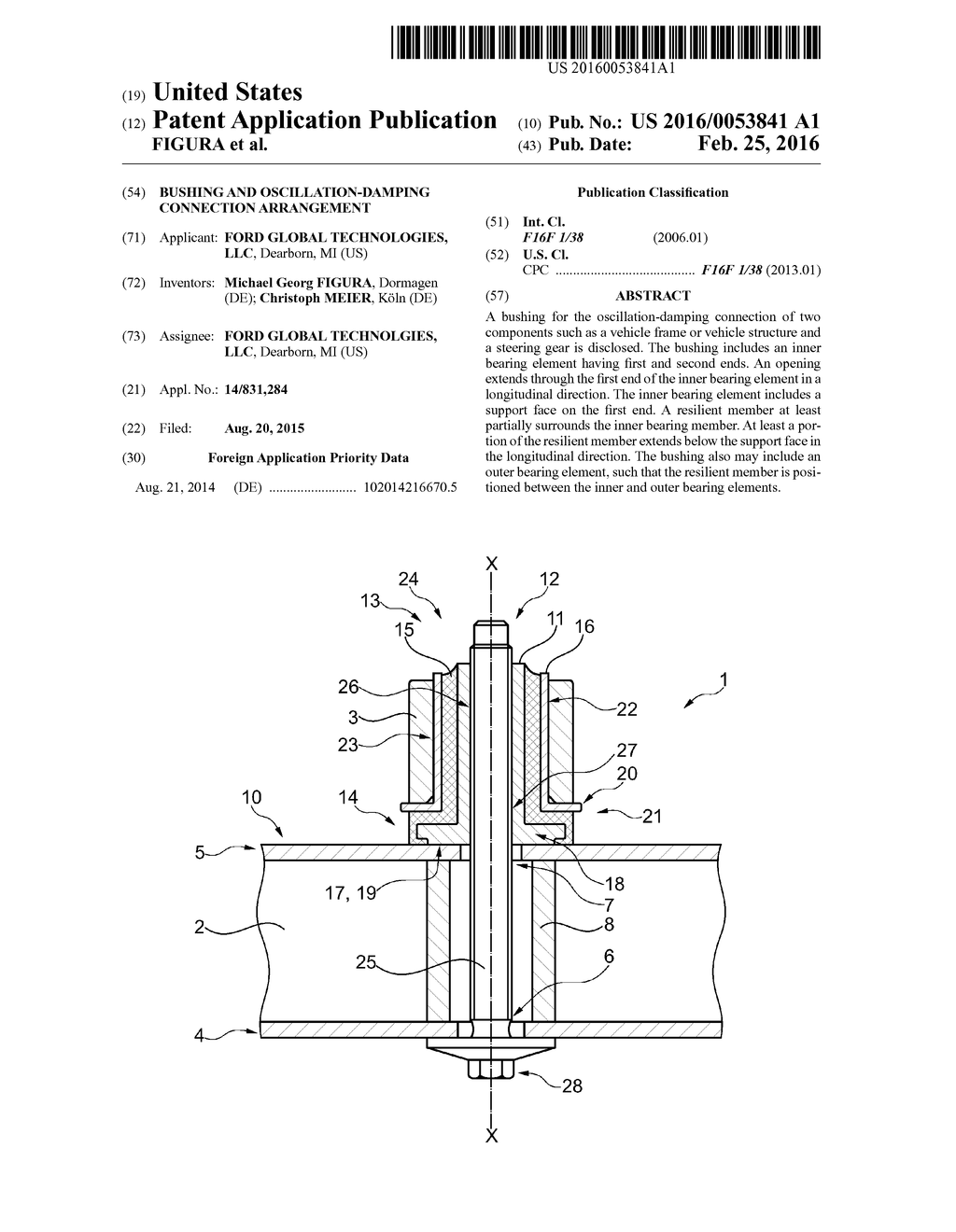 BUSHING AND OSCILLATION-DAMPING CONNECTION ARRANGEMENT - diagram, schematic, and image 01