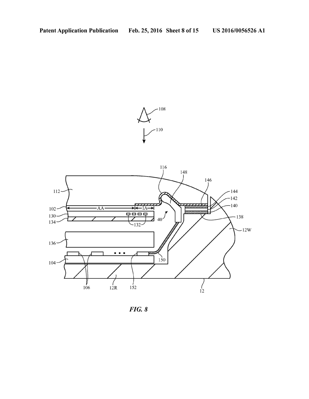 Electronic Device With Peripheral Display Antenna - diagram, schematic, and image 09