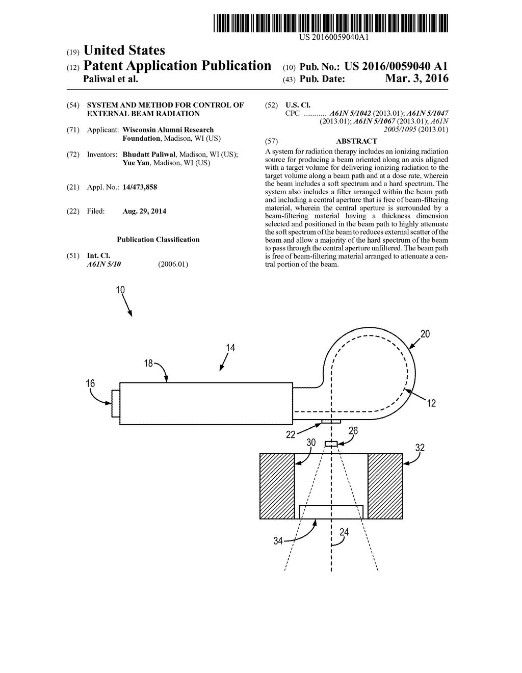 SYSTEM AND METHOD FOR CONTROL OF EXTERNAL BEAM RADIATION - diagram, schematic, and image 01