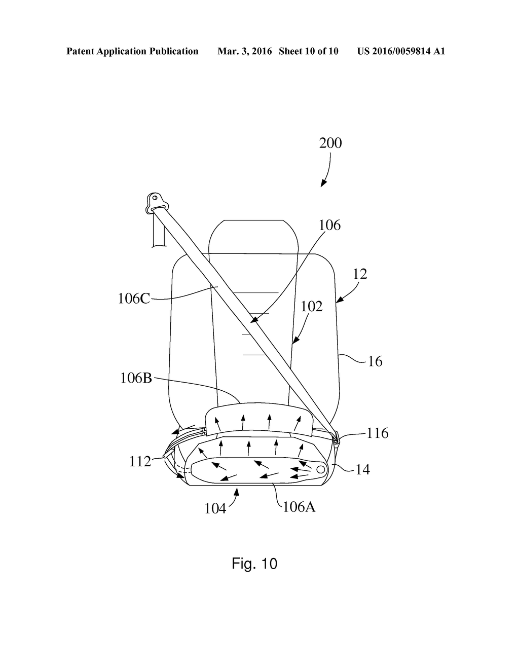 SAFETY RESTRAINT SYSTEM WITH INFLATABLE PELVIS RESTRAINT DEVICE - diagram, schematic, and image 11