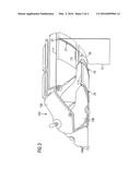 SEPARATING DEVICE FOR SEPARATING TWO ZONES OF A PASSENGER CABIN EQUIPPED     WITH OVERHEAD LUGGAGE BINS COMPRISING A MOVABLE SHELL diagram and image