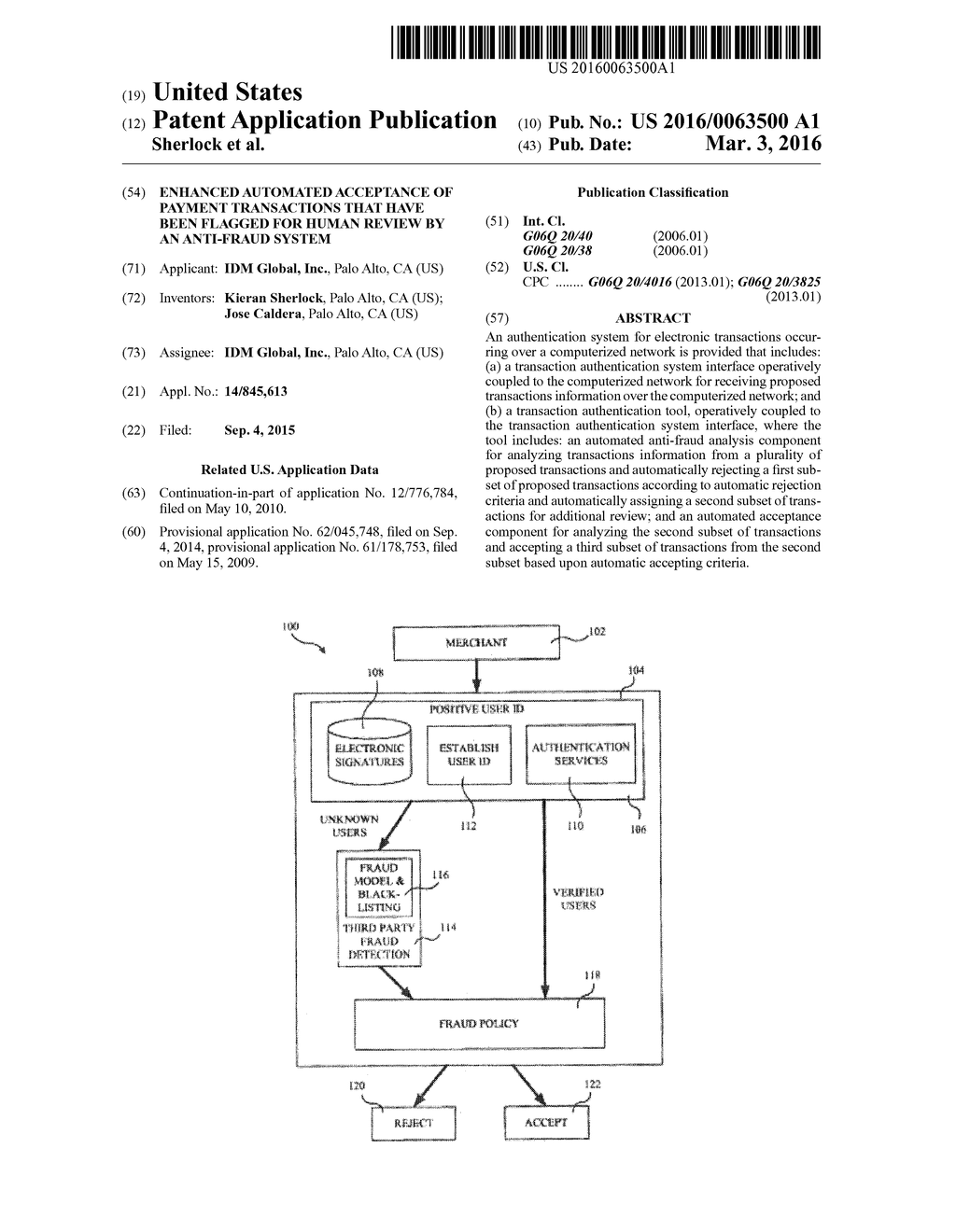 ENHANCED AUTOMATED ACCEPTANCE OF PAYMENT TRANSACTIONS THAT HAVE BEEN     FLAGGED FOR HUMAN REVIEW BY AN ANTI-FRAUD SYSTEM - diagram, schematic, and image 01