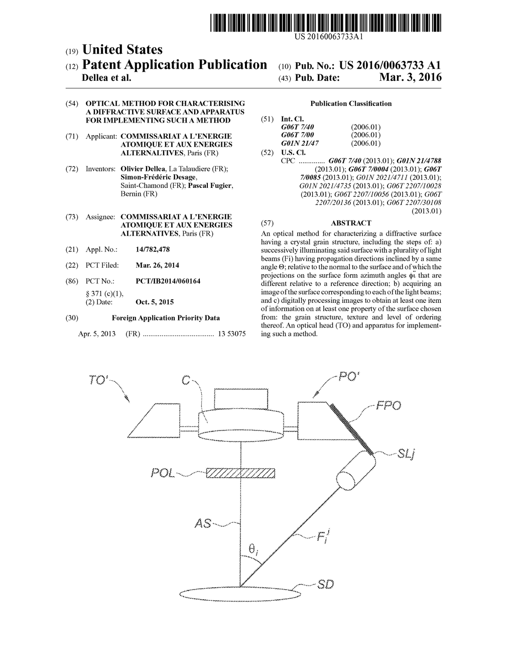 Optical Method for Characterising a Diffractive Surface and Apparatus for     Implementing Such a Method - diagram, schematic, and image 01