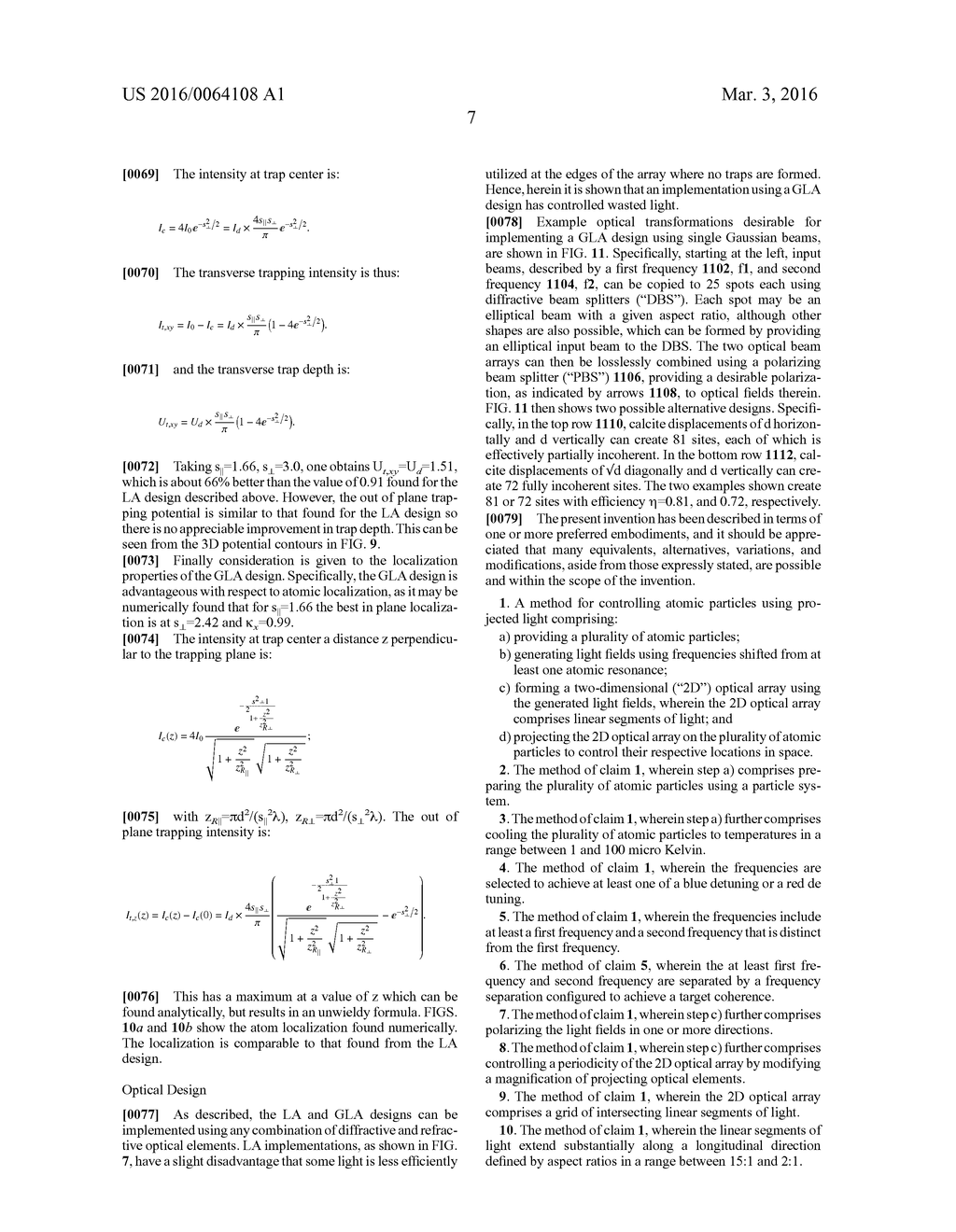 SYSTEM AND METHOD FOR OPTICAL CONFINEMENT OF ATOMIC PARTICLES - diagram, schematic, and image 19