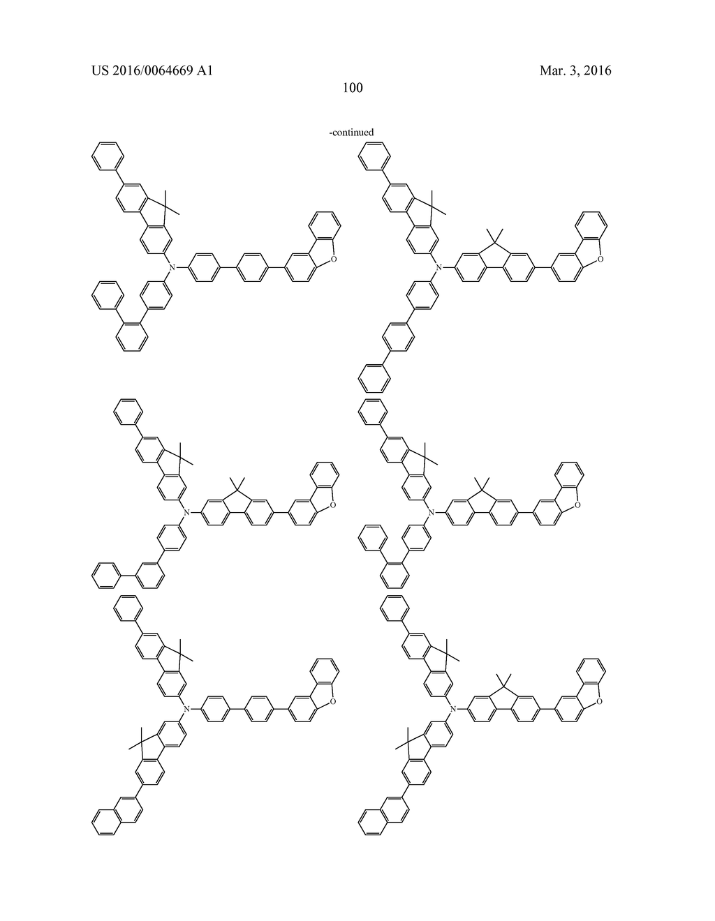 AROMATIC AMINE DERIVATIVES AND ORGANIC ELECTROLUMINESCENT ELEMENTS USING     SAME - diagram, schematic, and image 100