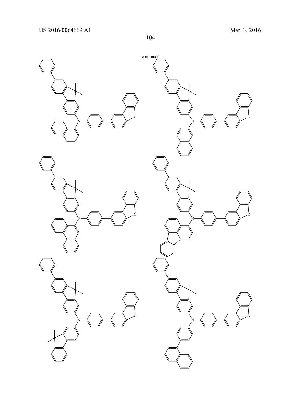 AROMATIC AMINE DERIVATIVES AND ORGANIC ELECTROLUMINESCENT ELEMENTS USING     SAME - diagram, schematic, and image 104