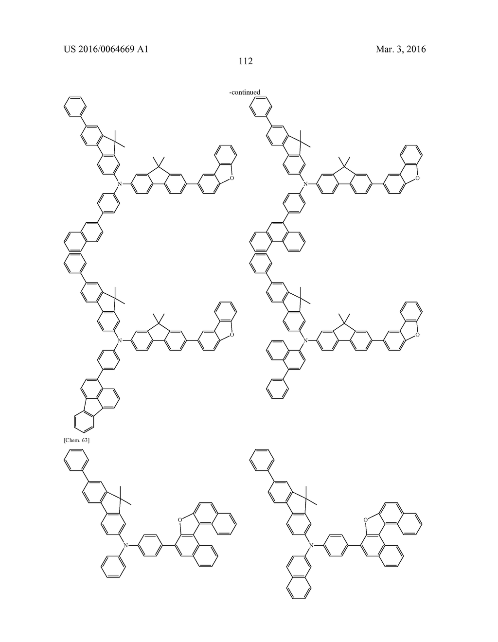 AROMATIC AMINE DERIVATIVES AND ORGANIC ELECTROLUMINESCENT ELEMENTS USING     SAME - diagram, schematic, and image 112