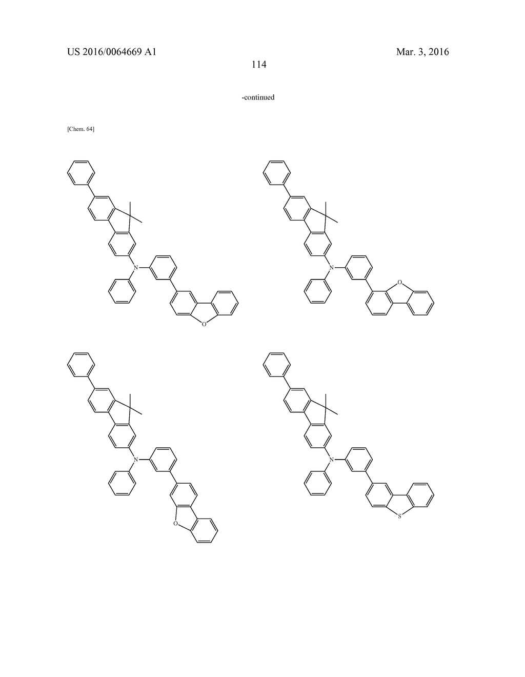 AROMATIC AMINE DERIVATIVES AND ORGANIC ELECTROLUMINESCENT ELEMENTS USING     SAME - diagram, schematic, and image 114