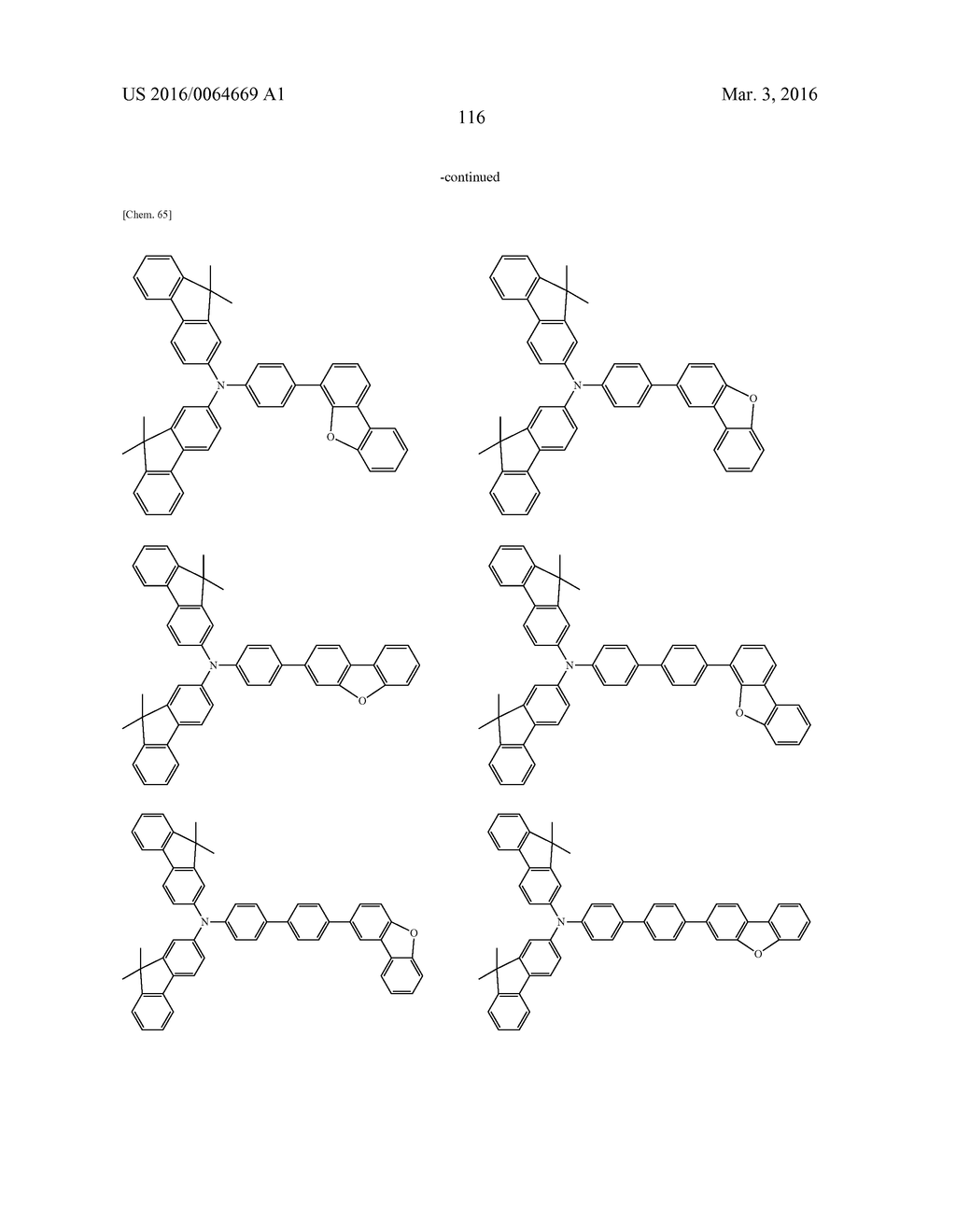 AROMATIC AMINE DERIVATIVES AND ORGANIC ELECTROLUMINESCENT ELEMENTS USING     SAME - diagram, schematic, and image 116