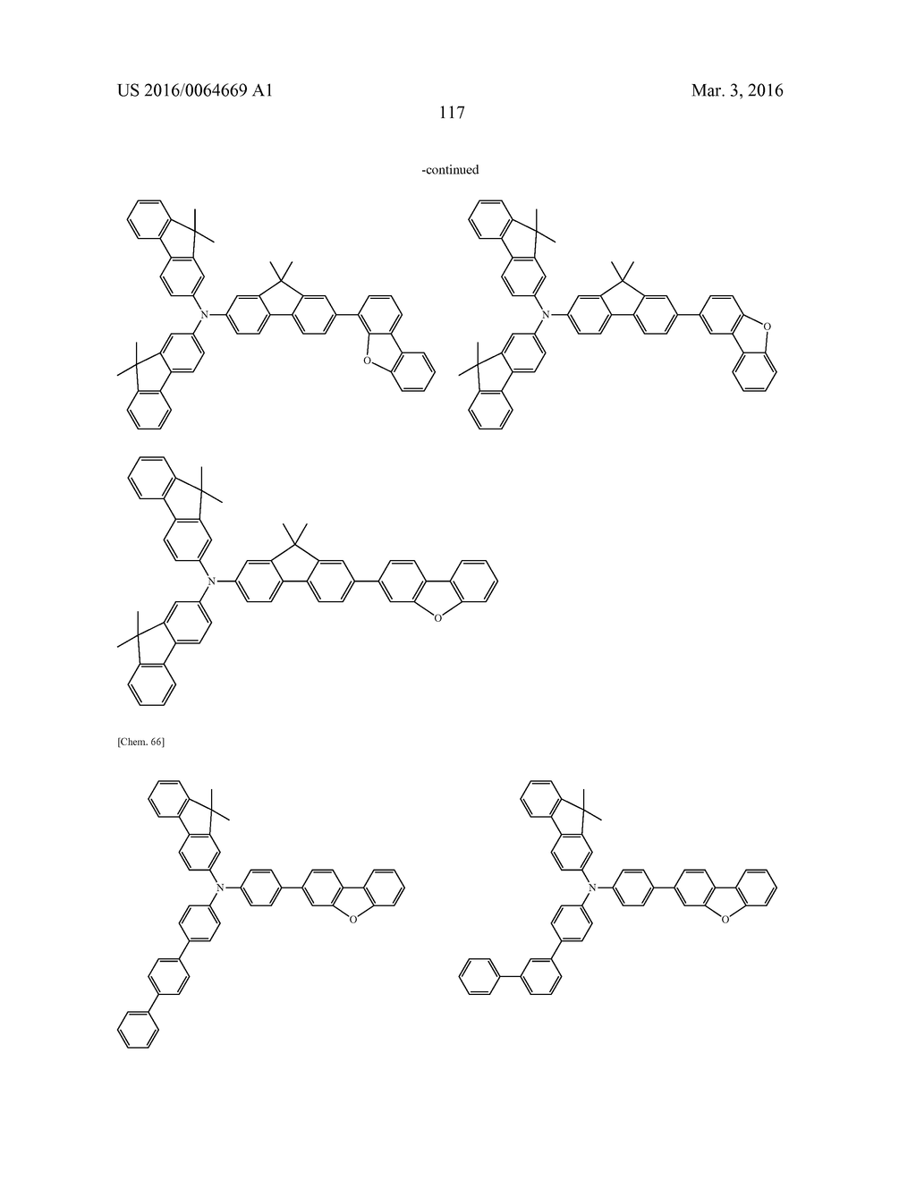 AROMATIC AMINE DERIVATIVES AND ORGANIC ELECTROLUMINESCENT ELEMENTS USING     SAME - diagram, schematic, and image 117