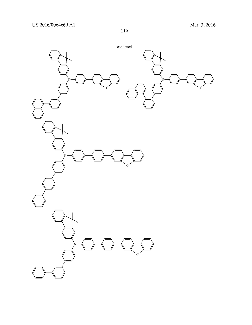 AROMATIC AMINE DERIVATIVES AND ORGANIC ELECTROLUMINESCENT ELEMENTS USING     SAME - diagram, schematic, and image 119