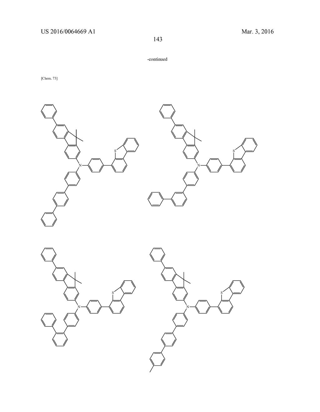 AROMATIC AMINE DERIVATIVES AND ORGANIC ELECTROLUMINESCENT ELEMENTS USING     SAME - diagram, schematic, and image 143