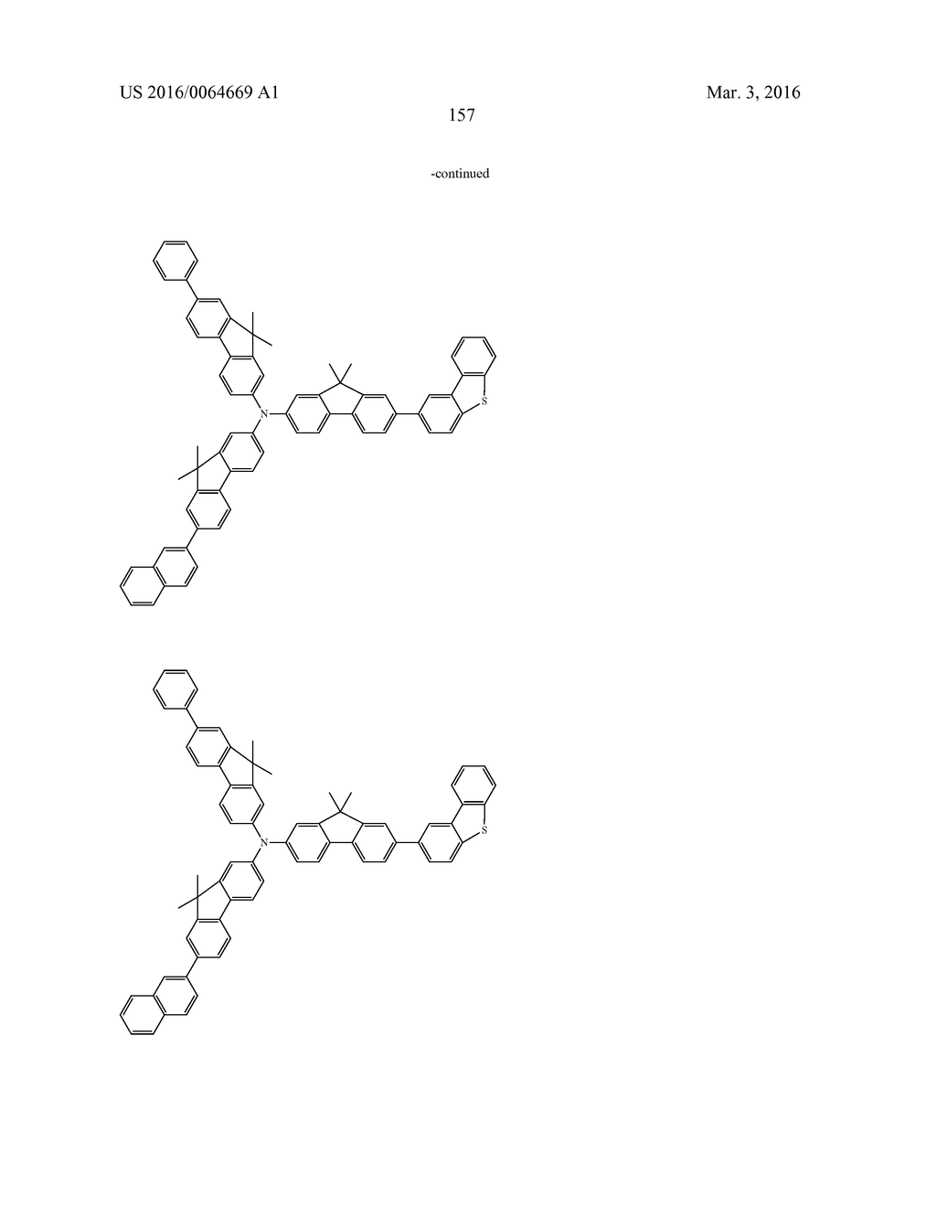 AROMATIC AMINE DERIVATIVES AND ORGANIC ELECTROLUMINESCENT ELEMENTS USING     SAME - diagram, schematic, and image 157