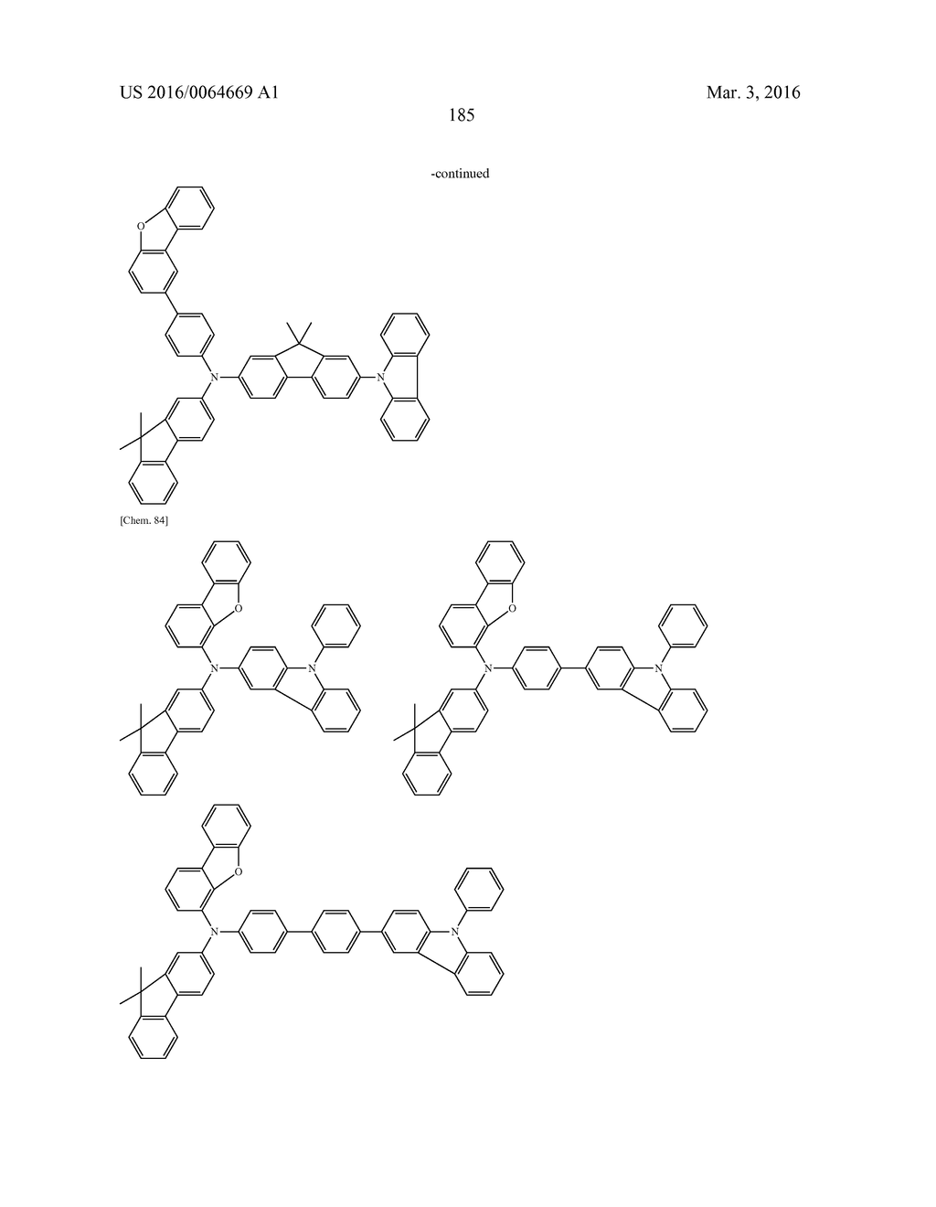 AROMATIC AMINE DERIVATIVES AND ORGANIC ELECTROLUMINESCENT ELEMENTS USING     SAME - diagram, schematic, and image 185