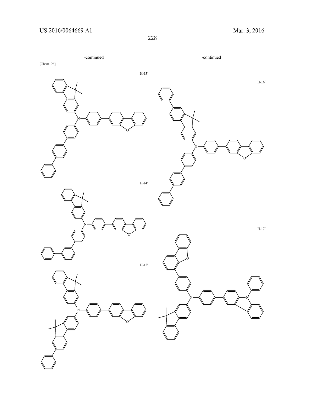 AROMATIC AMINE DERIVATIVES AND ORGANIC ELECTROLUMINESCENT ELEMENTS USING     SAME - diagram, schematic, and image 228