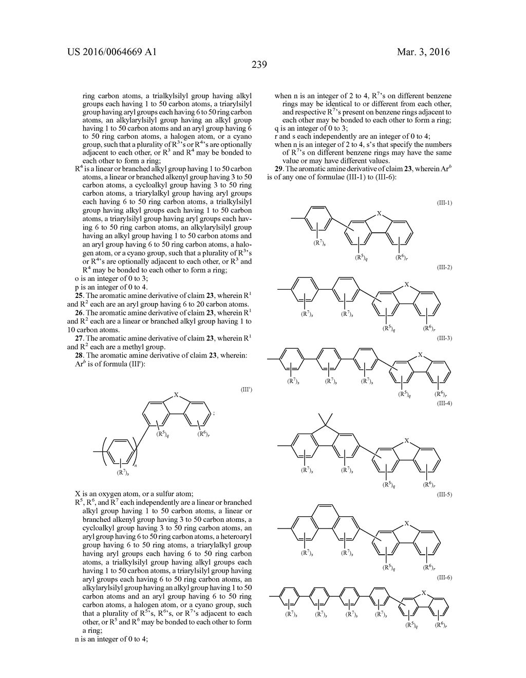 AROMATIC AMINE DERIVATIVES AND ORGANIC ELECTROLUMINESCENT ELEMENTS USING     SAME - diagram, schematic, and image 239