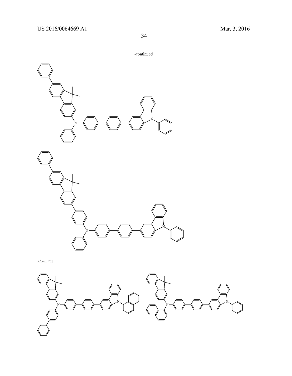 AROMATIC AMINE DERIVATIVES AND ORGANIC ELECTROLUMINESCENT ELEMENTS USING     SAME - diagram, schematic, and image 35