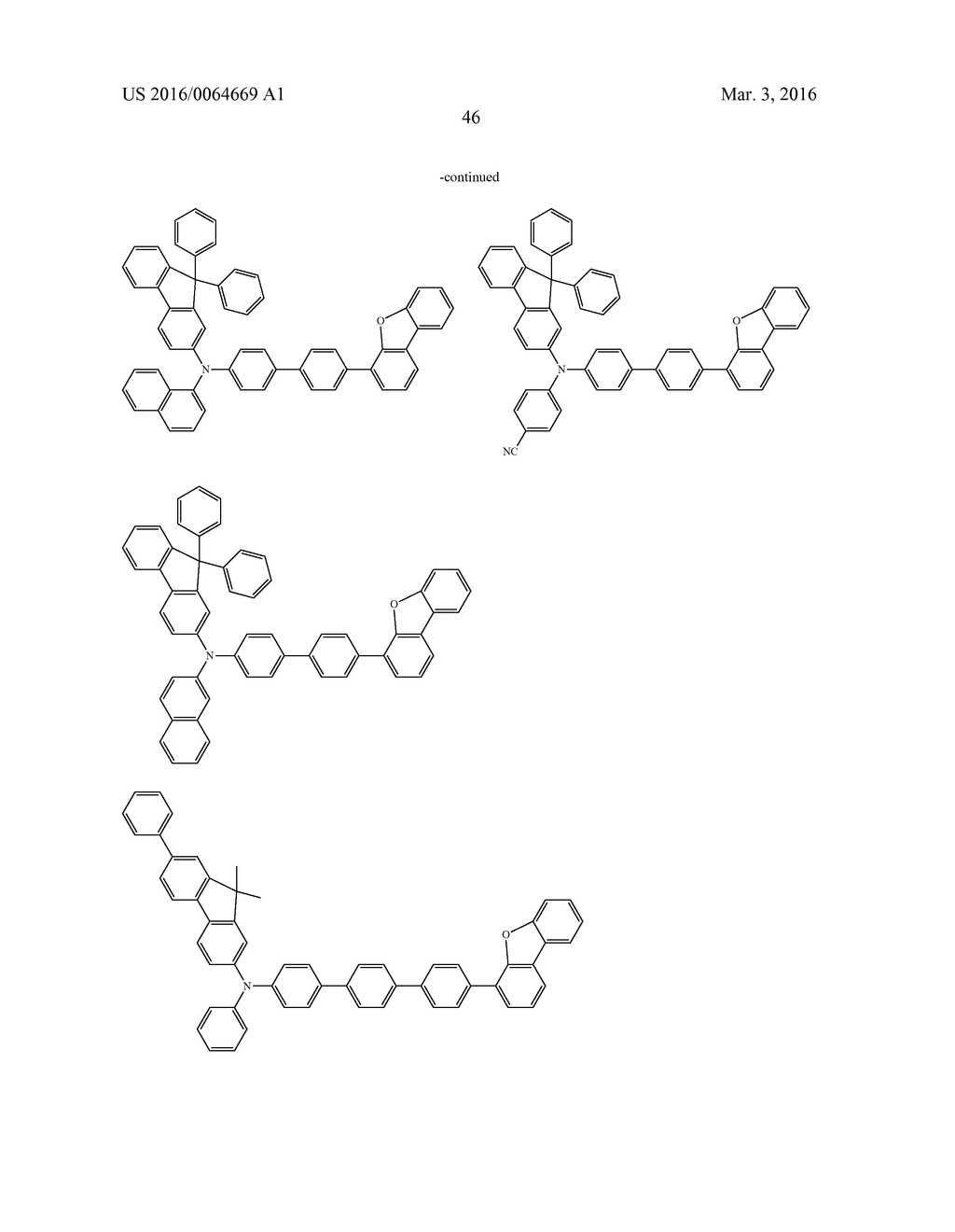 AROMATIC AMINE DERIVATIVES AND ORGANIC ELECTROLUMINESCENT ELEMENTS USING     SAME - diagram, schematic, and image 47