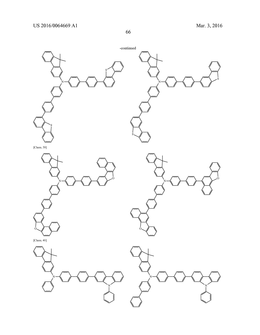 AROMATIC AMINE DERIVATIVES AND ORGANIC ELECTROLUMINESCENT ELEMENTS USING     SAME - diagram, schematic, and image 67