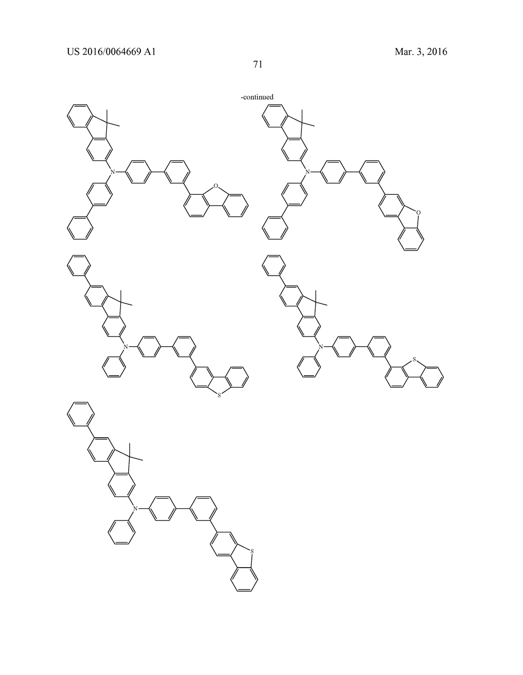 AROMATIC AMINE DERIVATIVES AND ORGANIC ELECTROLUMINESCENT ELEMENTS USING     SAME - diagram, schematic, and image 72