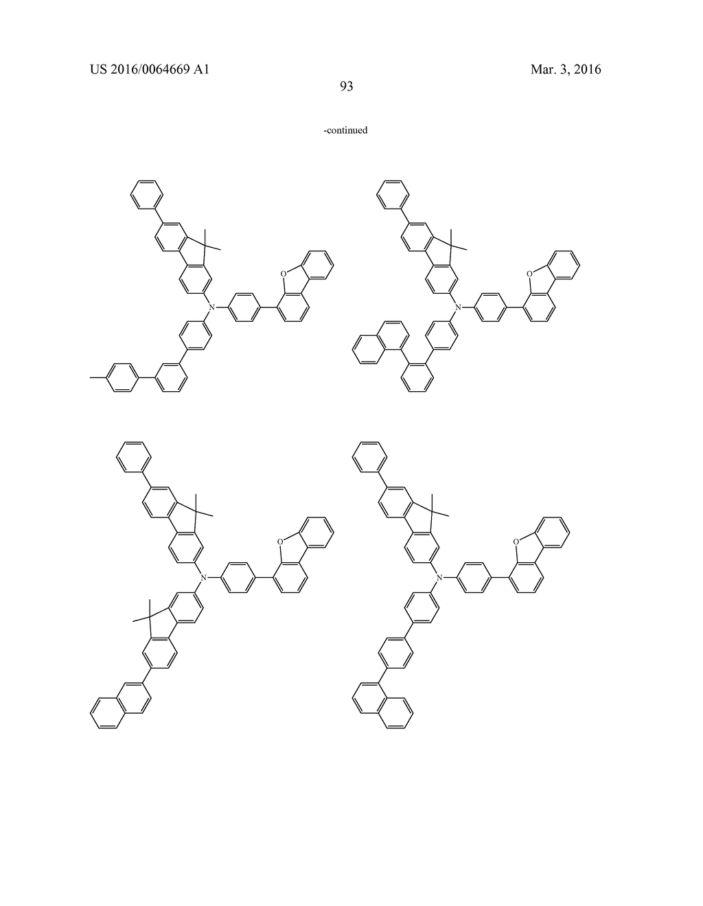 AROMATIC AMINE DERIVATIVES AND ORGANIC ELECTROLUMINESCENT ELEMENTS USING     SAME - diagram, schematic, and image 93