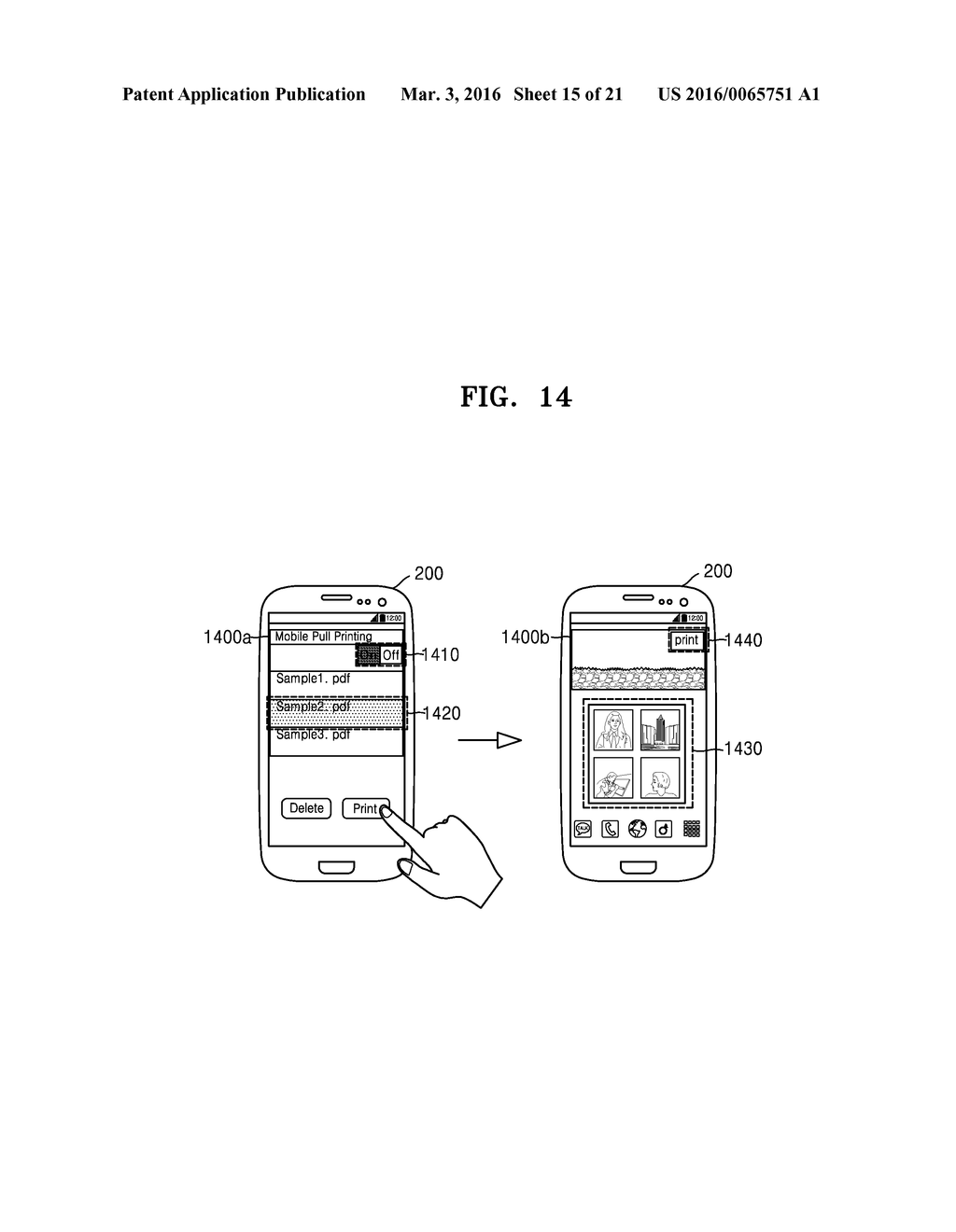 COMPUTING DEVICE AND SYSTEM SUPPORTING PULL PRINTING BY USING MOBILE     TERMINAL, AND METHOD OF PERFORMING PULL PRINTING BY USING MOBILE TERMINAL - diagram, schematic, and image 16