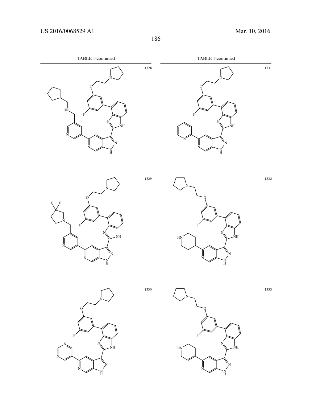 3-(1H-BENZO[D]IMIDAZOL-2-YL)-1H-PYRAZOLO[3,4-C]PYRIDINE AND THERAPEUTIC     USES THEREOF - diagram, schematic, and image 187