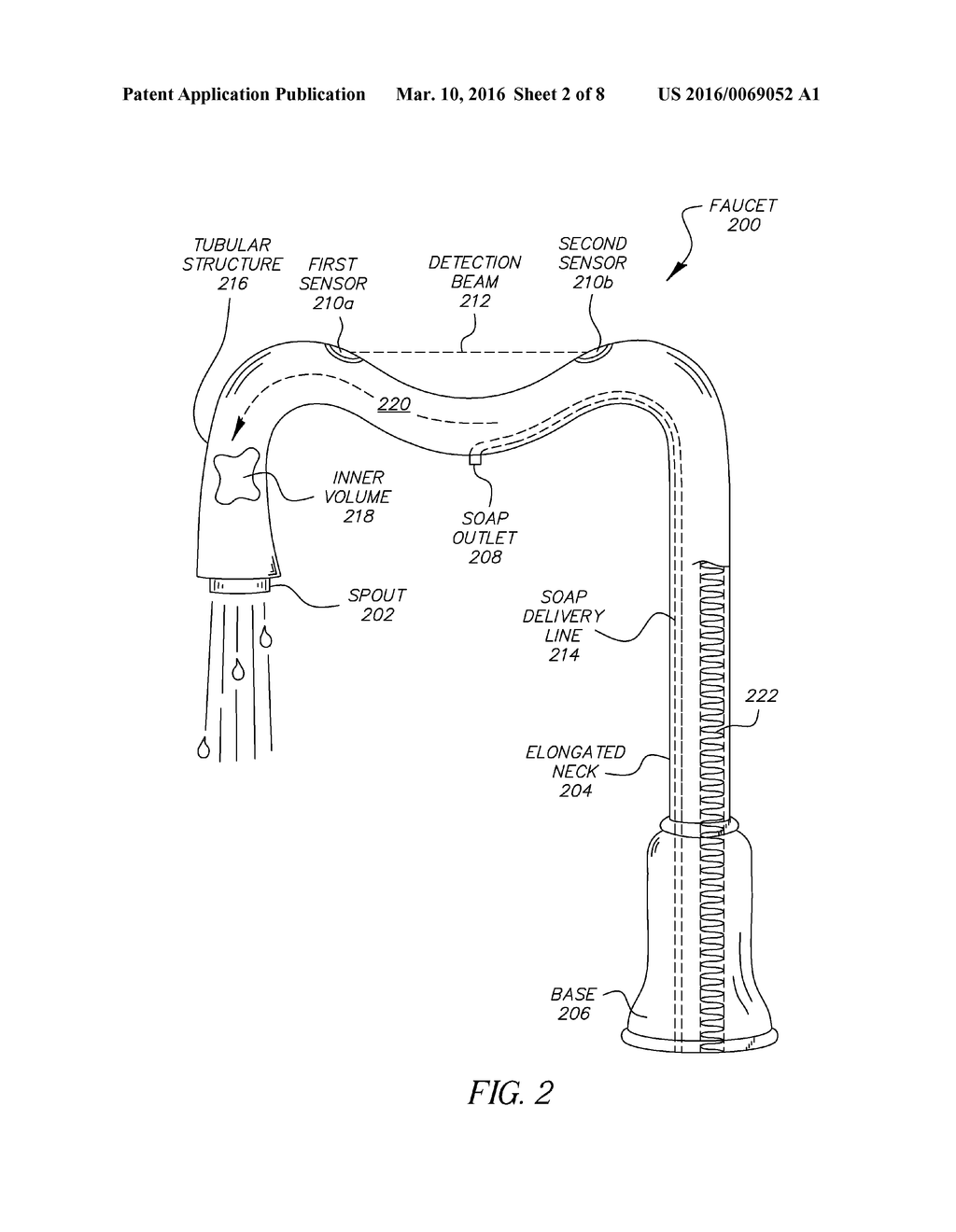 Faucet System Comprising a Liquid Soap Delivery Line - diagram, schematic, and image 03