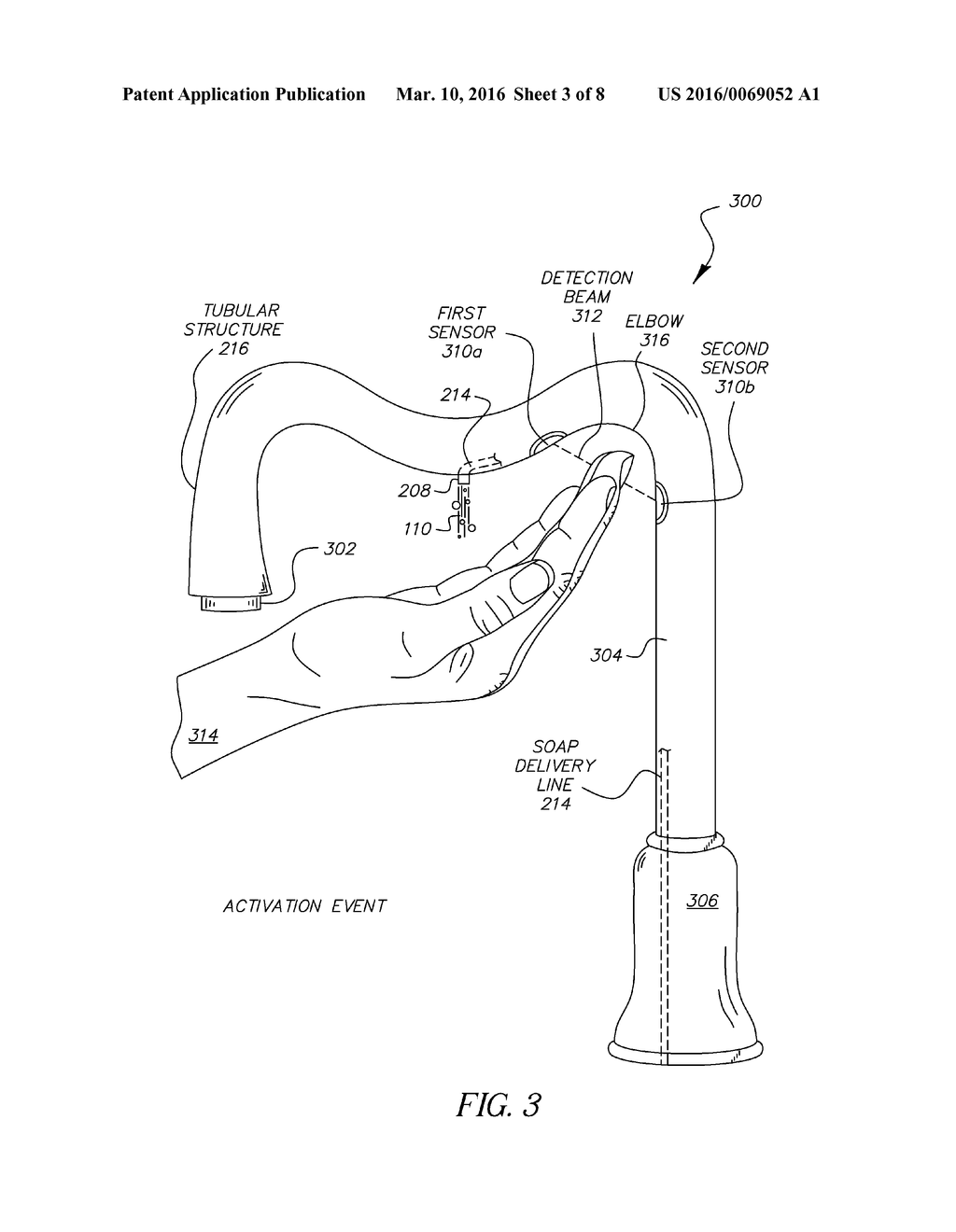 Faucet System Comprising a Liquid Soap Delivery Line - diagram, schematic, and image 04