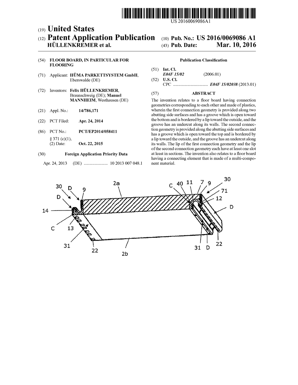 FLOOR BOARD, IN PARTICULAR FOR FLOORING - diagram, schematic, and image 01