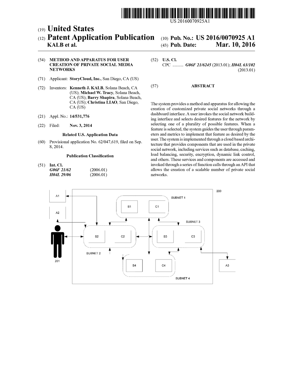 METHOD AND APPARATUS FOR USER CREATION OF PRIVATE SOCIAL MEDIA NETWORKS - diagram, schematic, and image 01