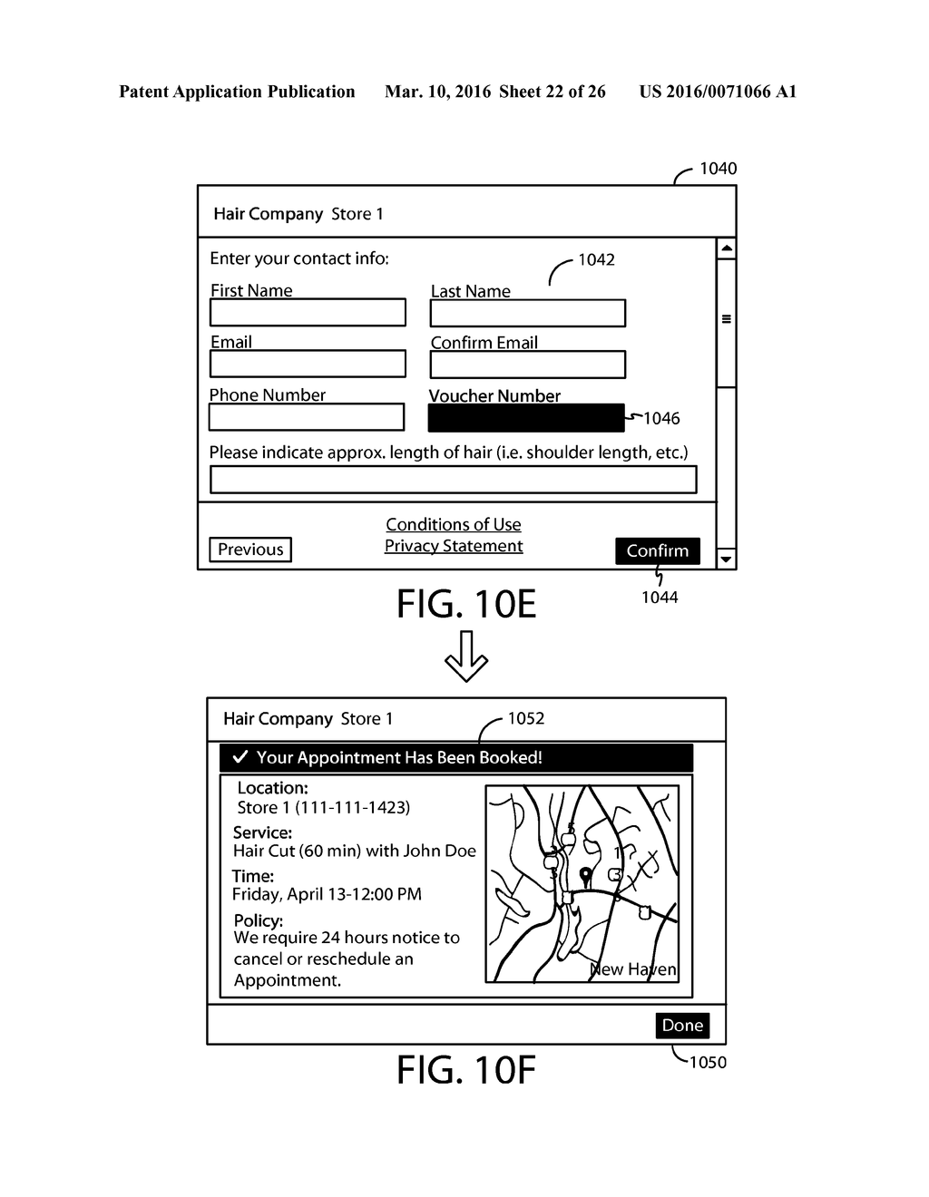 METHOD, APPARATUS, AND COMPUTER PROGRAM PRODUCT FOR SCHEDULING     APPOINTMENTS WITH DEAL OFFERS - diagram, schematic, and image 23