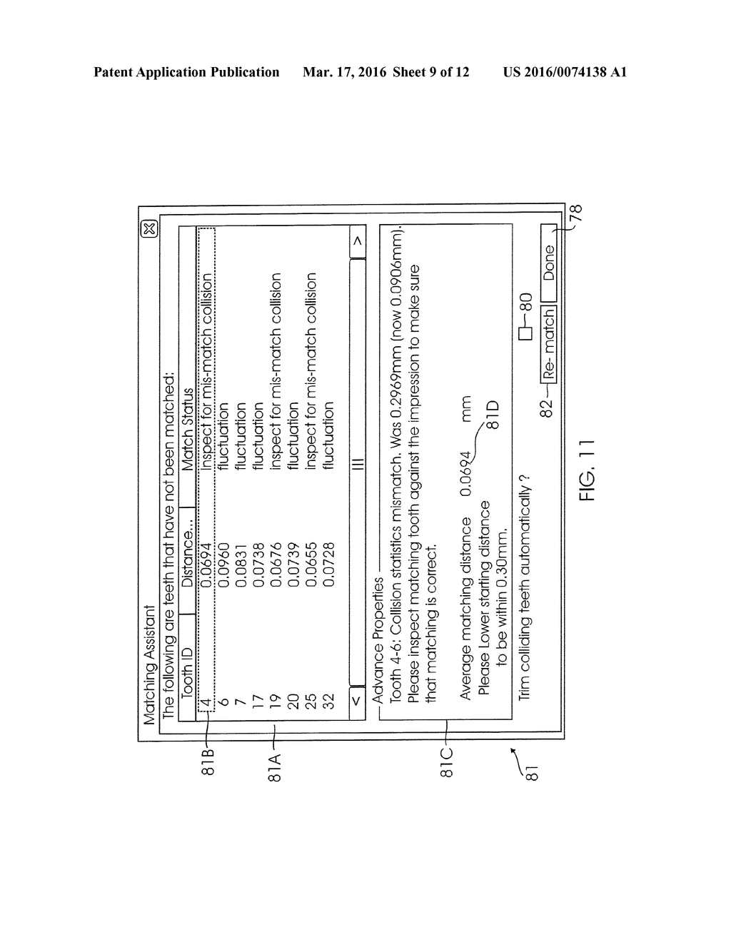 SYSTEM AND METHOD FOR DETECTING DEVIATIONS DURING THE COURSE OF AN     ORTHODONTIC TREATMENT TO GRADUALLY REPOSITION TEETH - diagram, schematic, and image 10