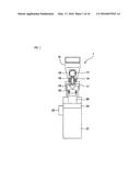 PARTICULATE MATERIAL SUPPLYING APPARATUS WITH A DOWNWARDLY SLANTING     DISCHARGE GUTTER WHICH ROTATES SIDE TO SIDE diagram and image