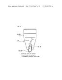 PARTICULATE MATERIAL SUPPLYING APPARATUS WITH A DOWNWARDLY SLANTING     DISCHARGE GUTTER WHICH ROTATES SIDE TO SIDE diagram and image