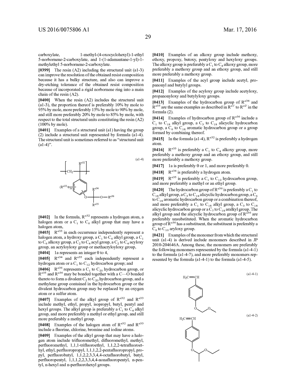 RESIN, RESIST COMPOSITION AND METHOD FOR PRODUCING RESIST PATTERN - diagram, schematic, and image 31