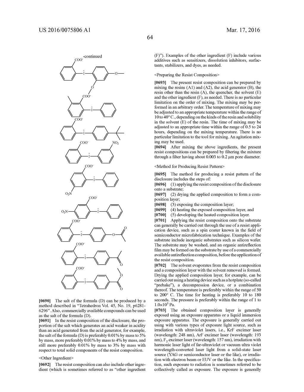 RESIN, RESIST COMPOSITION AND METHOD FOR PRODUCING RESIST PATTERN - diagram, schematic, and image 66