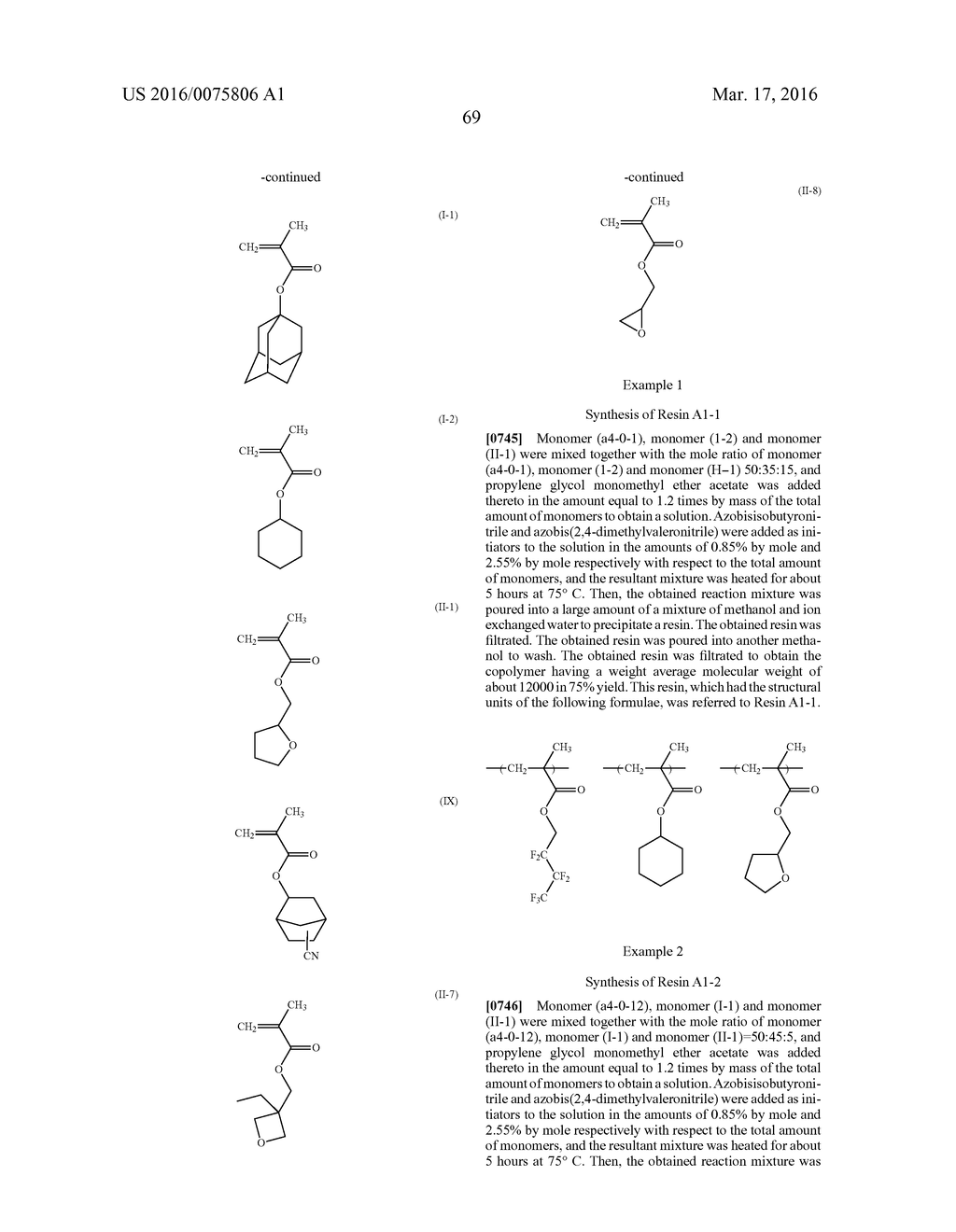 RESIN, RESIST COMPOSITION AND METHOD FOR PRODUCING RESIST PATTERN - diagram, schematic, and image 71