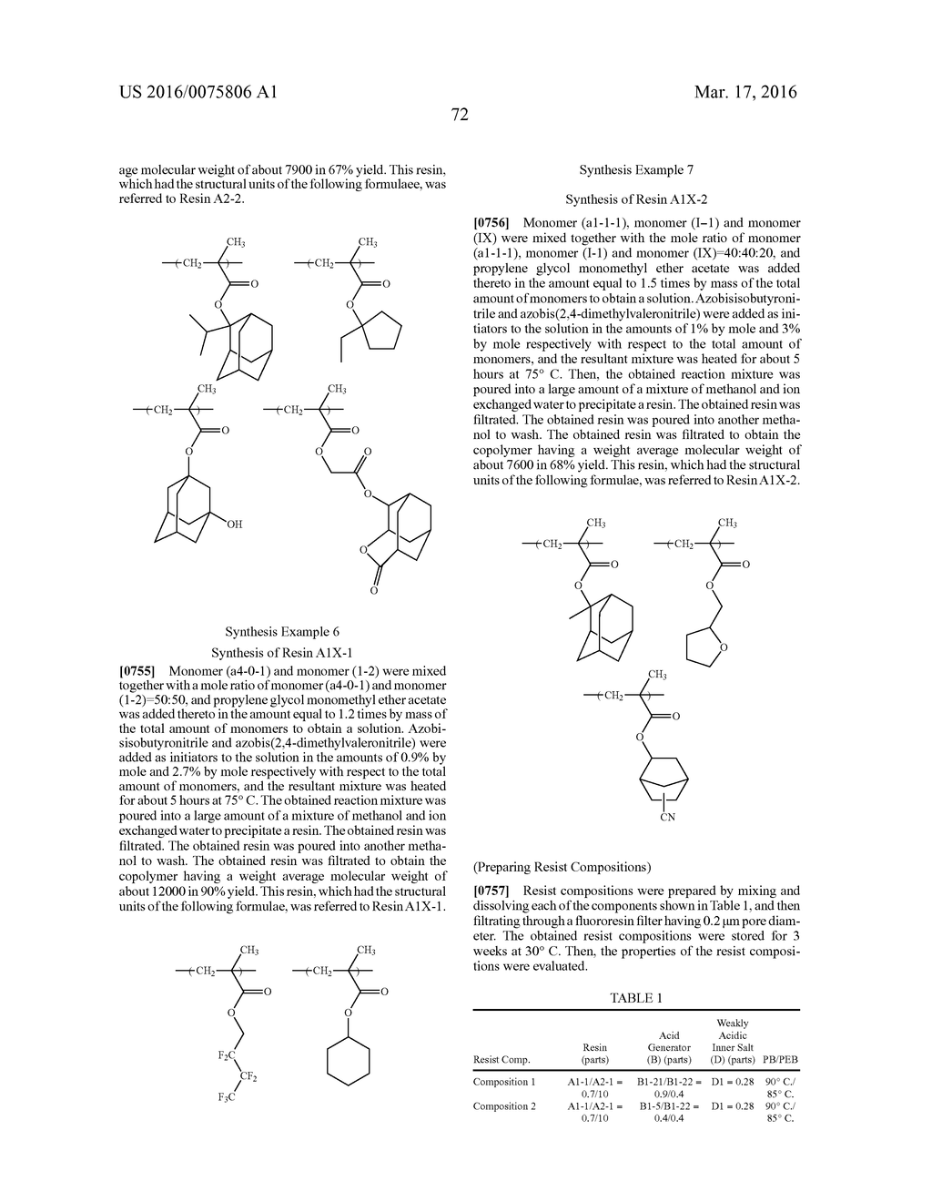 RESIN, RESIST COMPOSITION AND METHOD FOR PRODUCING RESIST PATTERN - diagram, schematic, and image 74