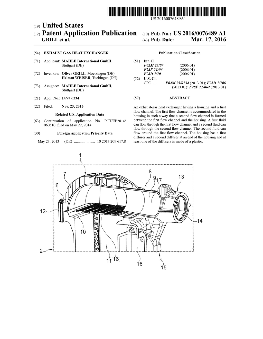 EXHAUST GAS HEAT EXCHANGER - diagram, schematic, and image 01