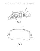 FIXED CALIPER DISK BRAKE HAVING STABILIZED BRAKE PADS, AND RELATED     ASSEMBLY AND PAD REPLACEMENT METHODS diagram and image