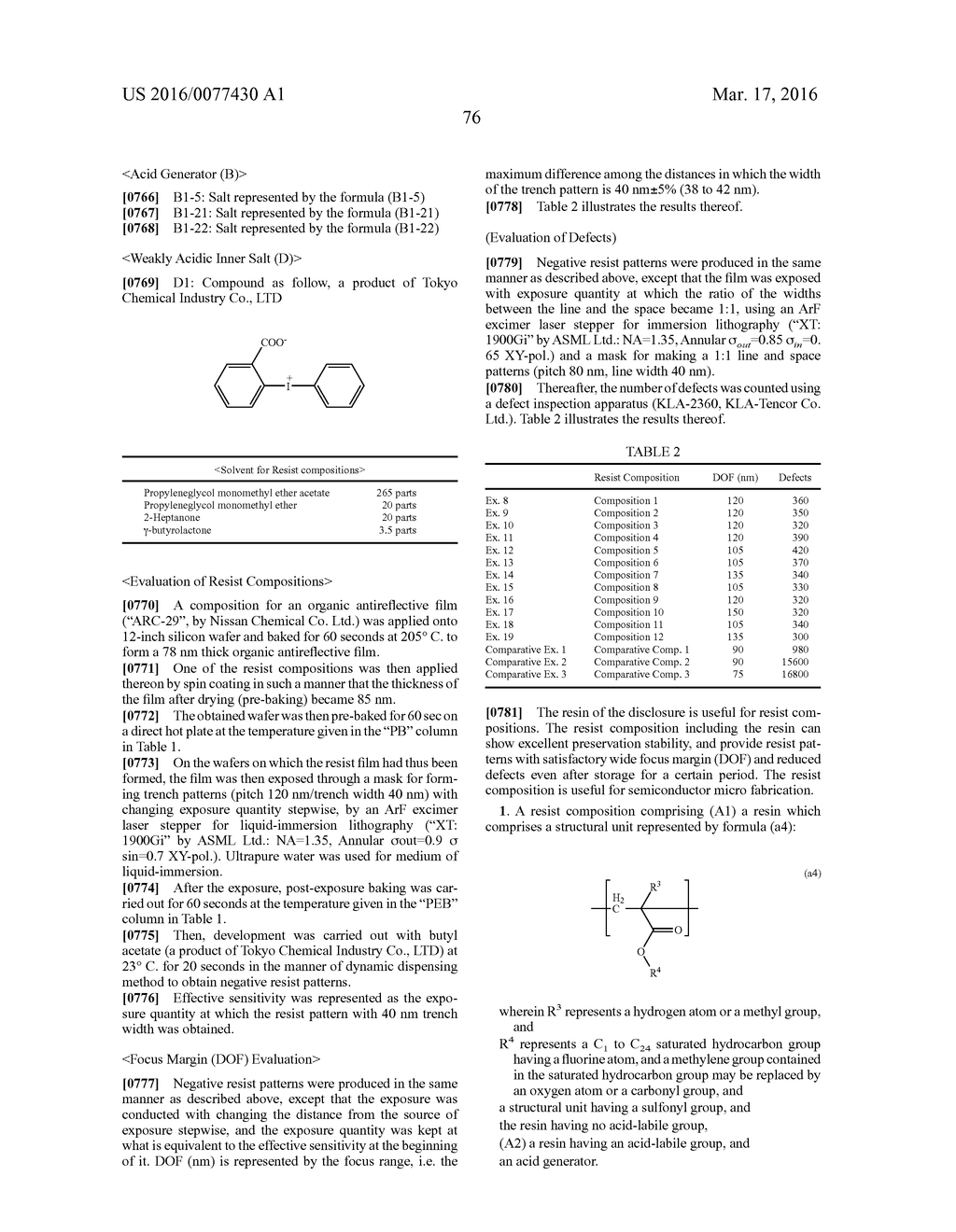 RESIN, RESIST COMPOSITION AND METHOD FOR PRODUCING RESIST PATTERN - diagram, schematic, and image 77