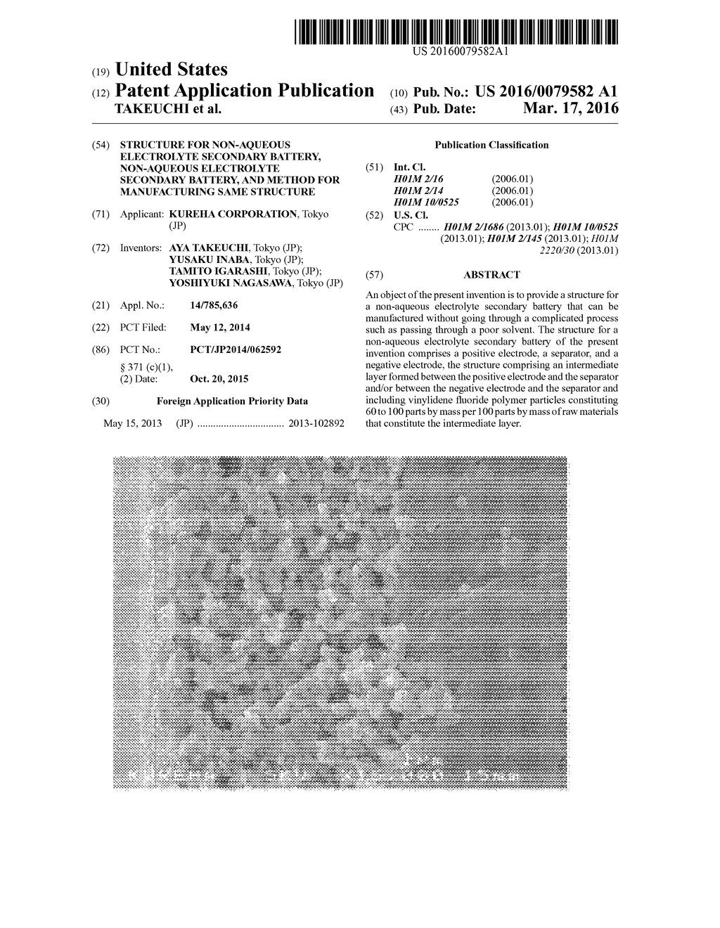 STRUCTURE FOR NON-AQUEOUS ELECTROLYTE SECONDARY BATTERY, NON-AQUEOUS     ELECTROLYTE SECONDARY BATTERY, AND METHOD FOR MANUFACTURING SAME     STRUCTURE - diagram, schematic, and image 01