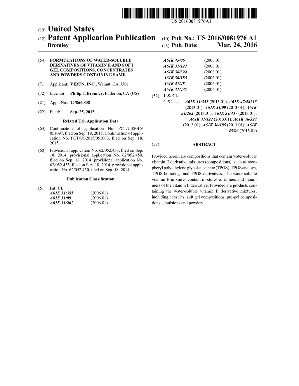 FORMULATIONS OF WATER-SOLUBLE DERIVATIVES OF VITAMIN E AND SOFT GEL     COMPOSITIONS, CONCENTRATES AND POWDERS CONTAINING SAME - diagram, schematic, and image 01