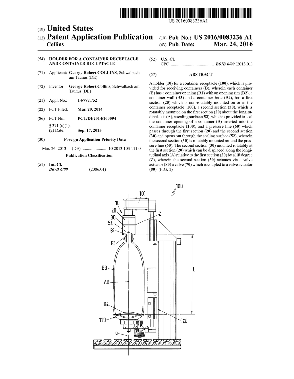 Holder for a Container Receptacle and Container Receptacle - diagram, schematic, and image 01