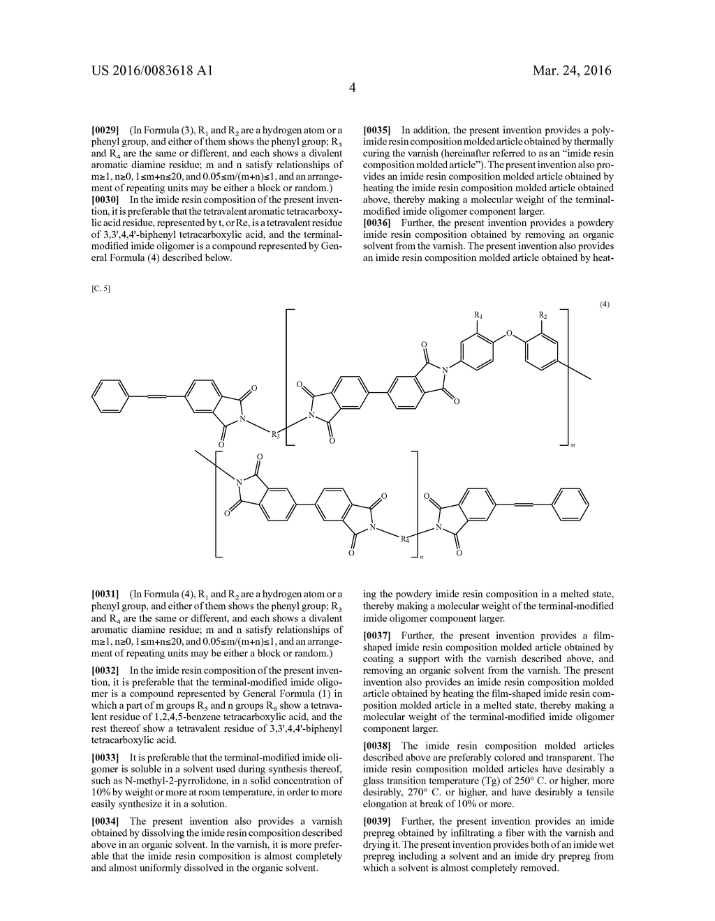 POLYIMIDE RESIN COMPOSITION AND VARNISH PRODUCED FROM TERMINAL-MODIFIED     IMIDE OLIGOMER PREPARED USING 2-PHENYL-4,4'-DIAMINODIPHENYL ETHER AND     THERMOPLASTIC AROMATIC POLYIMIDE PREPARED USING OXYDIPHTHALIC ACID,     POLYIMIDE RESIN COMPOSITION MOLDED ARTICLE AND PREPREG HAVING EXCELLENT     HEAT RESISTANCE AND MECHANICAL CHARACTERISTIC, AND FIBER-REINFORCED     COMPOSITE MATERIAL THEREOF - diagram, schematic, and image 05